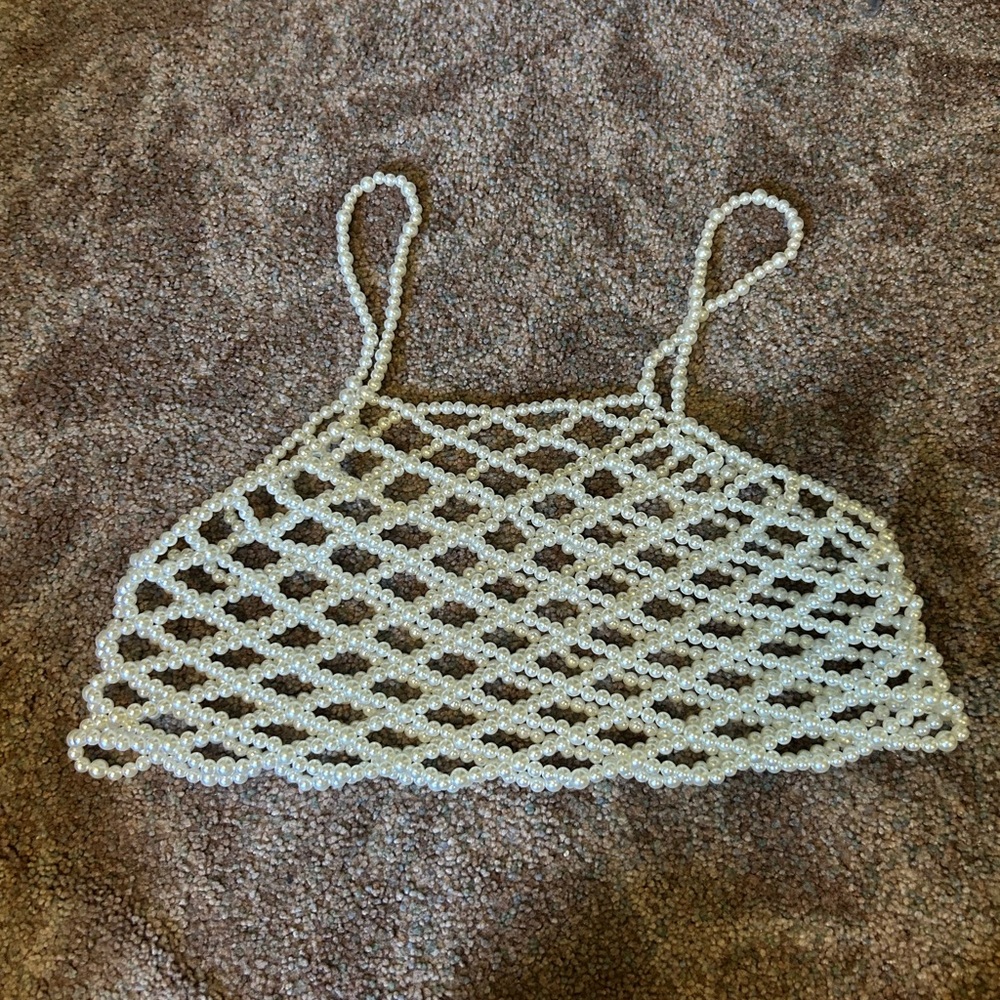 beaded pearl top